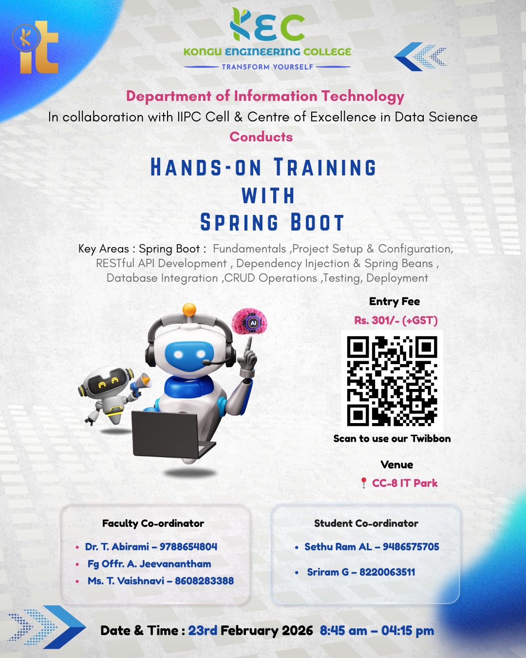 Hands on Training with SpringBoot 2026 Workshop Poster 